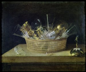 Stilleben med en korg med glasögon, 1644